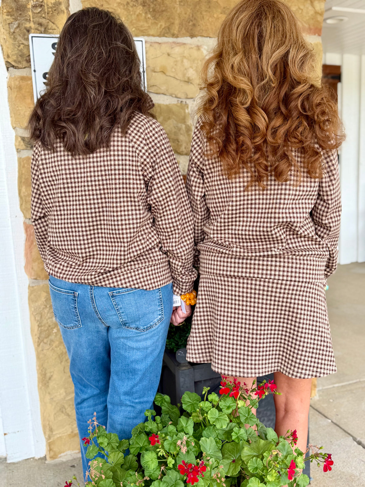 UM Gingham Half Zip Long Sleeve Pullover